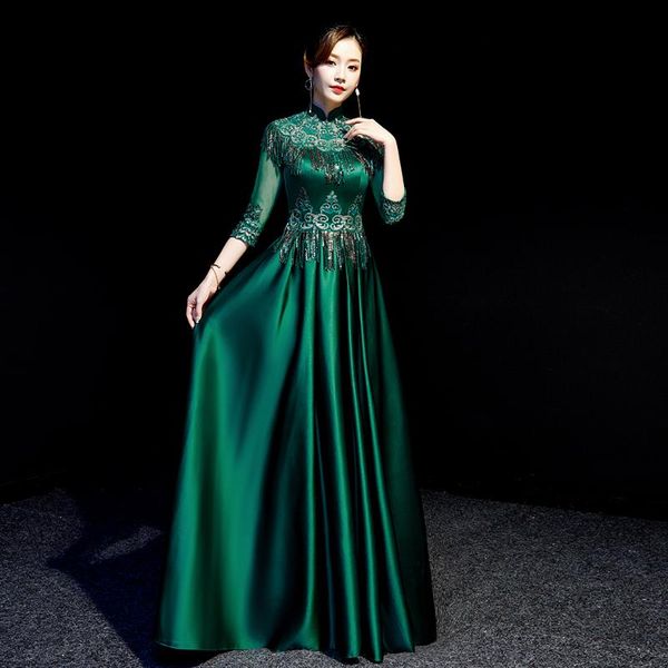 ethnic clothing hollow out back cheongsam mandarin collar tassel pleated party dress gown sequins flower embroidery qipao half sleeve vestid, Red
ethnic clothing hollow out back cheongsam mandarin collar tassel pleated party dress gown sequins flower embroidery qipao half sleeve vestid, Red