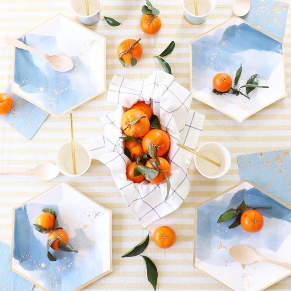 disposable dinnerware 1set blue gilding series tableware diy striped paper plates for wedding birthday party supplies table decor
disposable dinnerware 1set blue gilding series tableware diy striped paper plates for wedding birthday party supplies table decor