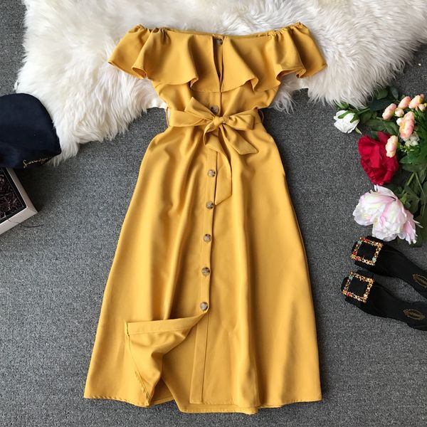 summer bandage dresses women new short sleeve off shoulder beach casual dress female slash neck single breasted long robe 2022, Black;gray
summer bandage dresses women new short sleeve off shoulder beach casual dress female slash neck single breasted long robe 2022, Black;gray