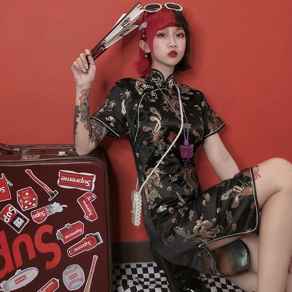 2021 new chinese traditional dress short cheongsam vintage vestidos chinese dress qipao embroidery chinese dragon dress 10527, Red
2021 new chinese traditional dress short cheongsam vintage vestidos chinese dress qipao embroidery chinese dragon dress 10527, Red