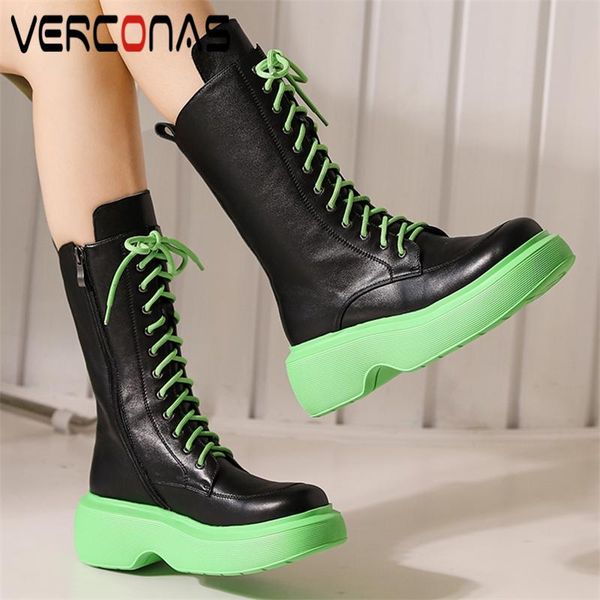 boots verconas motorcycle platforms women mid-calf fashion casual genuine leather zipper cross-tied shoes woman autumn, Black
boots verconas motorcycle platforms women mid-calf fashion casual genuine leather zipper cross-tied shoes woman autumn, Black