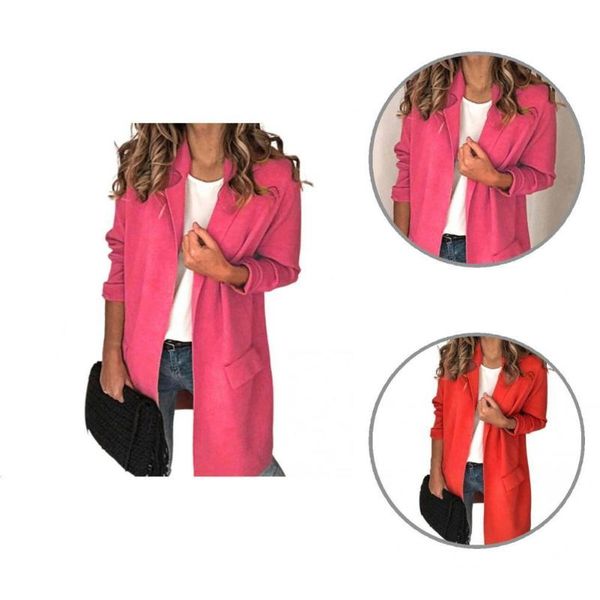 women's suits & blazers skin-friendly female ladies solid color long style suit coat for business, White;black
women's suits & blazers skin-friendly female ladies solid color long style suit coat for business, White;black
