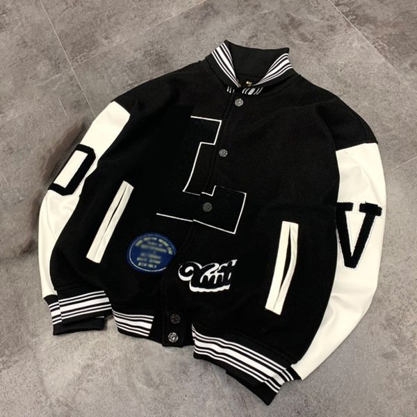 jia 2021 autumn winter new embroidered letter splicing men's and same baseball suit women's korean et sweater, Black;brown
jia 2021 autumn winter new embroidered letter splicing men's and same baseball suit women's korean et sweater, Black;brown