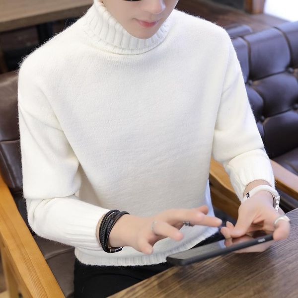 men's sweaters sweater thickened winter trend turtleneckmens korean pullover youth clothing, White;black
men's sweaters sweater thickened winter trend turtleneckmens korean pullover youth clothing, White;black