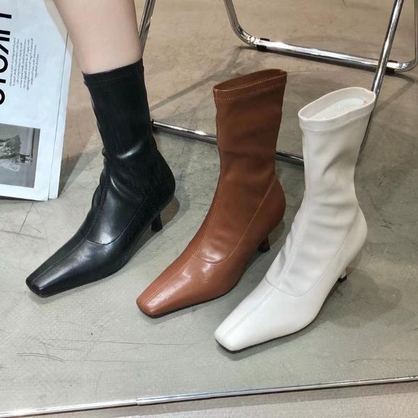 boots square toe women sock stretch shoes thin high heels black beige brown slip on elastic fashion autumn winter
boots square toe women sock stretch shoes thin high heels black beige brown slip on elastic fashion autumn winter