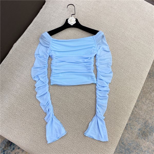 2021 spring new arrival sweet color long sleeve slash collar knitted with short female fashion shirt azq6, White
2021 spring new arrival sweet color long sleeve slash collar knitted with short female fashion shirt azq6, White