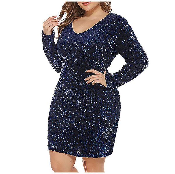 casual dresses fashion women's sequined plus size v-neck sequins bling long sleeves dress, Black;gray
casual dresses fashion women's sequined plus size v-neck sequins bling long sleeves dress, Black;gray