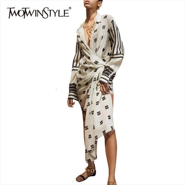Asymmetrical Print Lapel Collar Womens Dresses Long Sleeve High Waist Tunic Irregular Dress Fashion Tide, Black;gray
Asymmetrical Print Lapel Collar Womens Dresses Long Sleeve High Waist Tunic Irregular Dress Fashion Tide, Black;gray