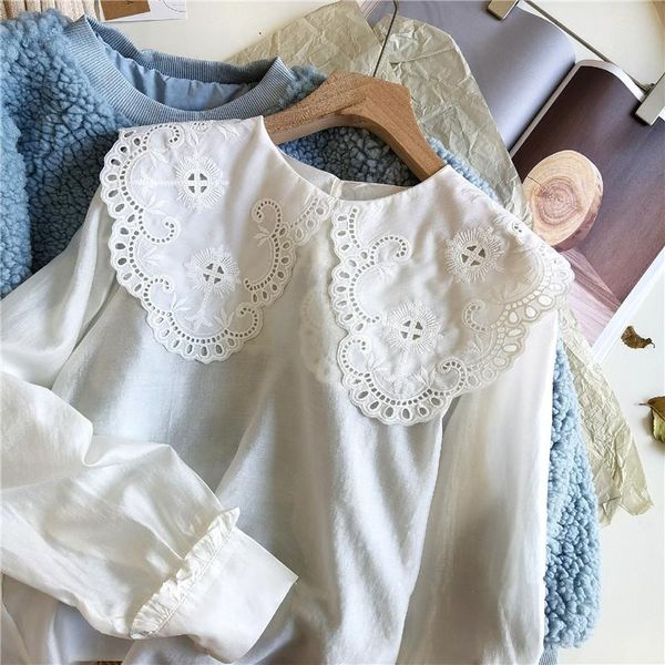 women's blouses & shirts 2021 spring lamtrip unique est design gothic hollow out embroidery vintage korean version lady long sleeve shi, White
women's blouses & shirts 2021 spring lamtrip unique est design gothic hollow out embroidery vintage korean version lady long sleeve shi, White