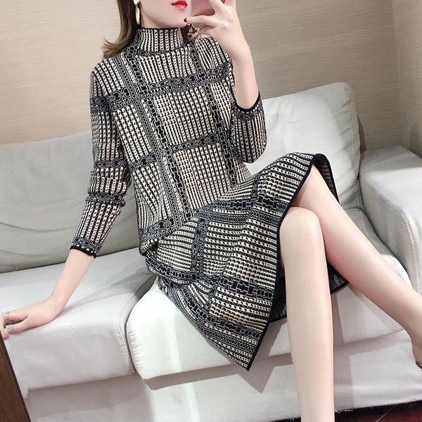 casual dresses fashion plaid stretch women dress long sleeve vintage warm turtleneck knitted elegant spring winter clothing -l, Black;gray
casual dresses fashion plaid stretch women dress long sleeve vintage warm turtleneck knitted elegant spring winter clothing -l, Black;gray