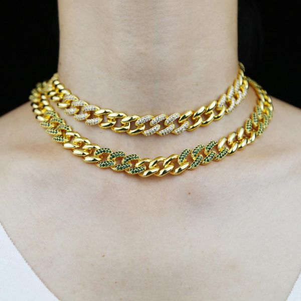 chains hip hop 12mm cuban link chain choker gold color punk iced out bling zircon necklace fashion green clear cz paved jewelry, Silver
chains hip hop 12mm cuban link chain choker gold color punk iced out bling zircon necklace fashion green clear cz paved jewelry, Silver