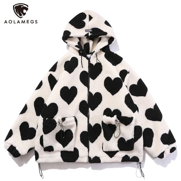 aolamegs cute heart-shaped print lambswool winter jacket men drawstring pockets zipper hooded high street warm couple streetwear 210723, Black;brown
aolamegs cute heart-shaped print lambswool winter jacket men drawstring pockets zipper hooded high street warm couple streetwear 210723, Black;brown