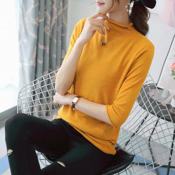 women's sweaters 2021 cuffed collar sweater pullover the film 6838 pure color 5 minutes of sleeve edge led turtleneck 29, White;black
women's sweaters 2021 cuffed collar sweater pullover the film 6838 pure color 5 minutes of sleeve edge led turtleneck 29, White;black