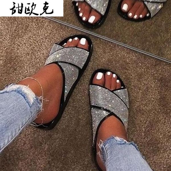 sandals 2021 women beach shoes fashion all-match crystal bright diamond flat outdoor slippers open toe, Black
sandals 2021 women beach shoes fashion all-match crystal bright diamond flat outdoor slippers open toe, Black
