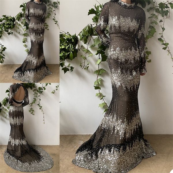 luxury sliver mermaid prom dresses real image long sleeves evening dresses sequins beads appliqued sweep train custom made pageant gown, Black;red
luxury sliver mermaid prom dresses real image long sleeves evening dresses sequins beads appliqued sweep train custom made pageant gown, Black;red