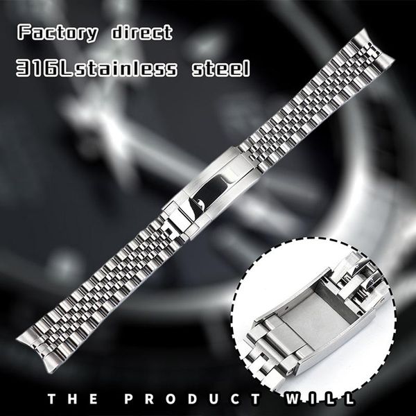 watch bands minutetime jubilee watchband strap 1960 style men's 20mm stainless steel silver fold buckle for 40mm sub case, Black;brown
watch bands minutetime jubilee watchband strap 1960 style men's 20mm stainless steel silver fold buckle for 40mm sub case, Black;brown