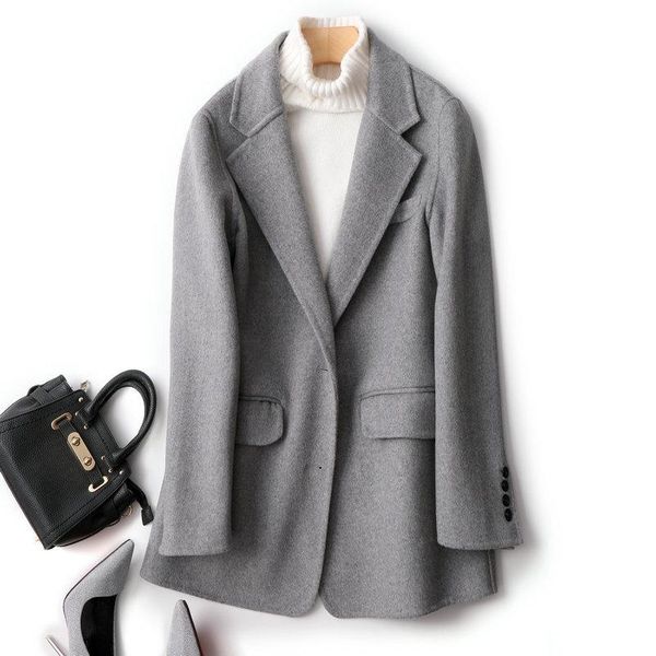 women's wool & blends suit double-sided cashmere coat autumn and winter 2021 korean short slim woolen, Black
women's wool & blends suit double-sided cashmere coat autumn and winter 2021 korean short slim woolen, Black