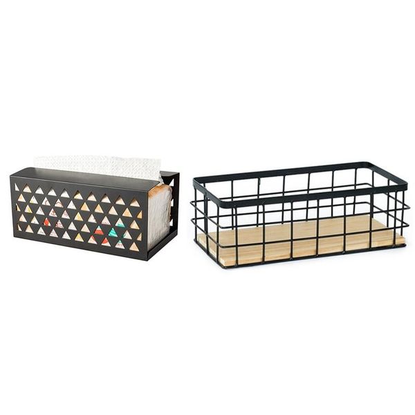 tissue boxes & napkins 1pcs iron storage holders home shelf wall hanging box car rectangle napkin paper