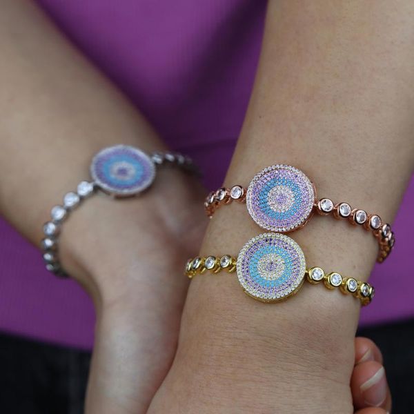 link, chain geometric round circle micro pave colorful cz evil eye charm bezel tennis adjust fashion women bracelet lucky jewelry, Black
link, chain geometric round circle micro pave colorful cz evil eye charm bezel tennis adjust fashion women bracelet lucky jewelry, Black