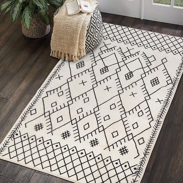 nordic white black geometric pattern rug carpet home bedroom bedside floor mat absorbent non-slip thicken rug morocco home decor
nordic white black geometric pattern rug carpet home bedroom bedside floor mat absorbent non-slip thicken rug morocco home decor