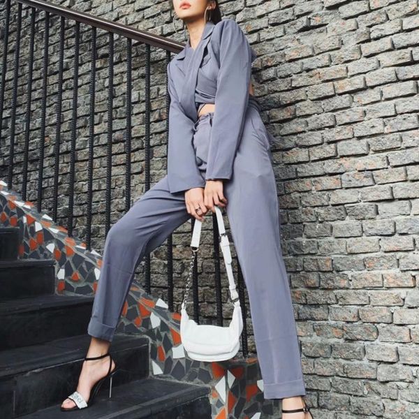 2021 new spring fall korean cross hollow out backless blazer crop + high waist ide leg pants long sleeve suits 2 piece set 5ye5, Black;brown
2021 new spring fall korean cross hollow out backless blazer crop + high waist ide leg pants long sleeve suits 2 piece set 5ye5, Black;brown