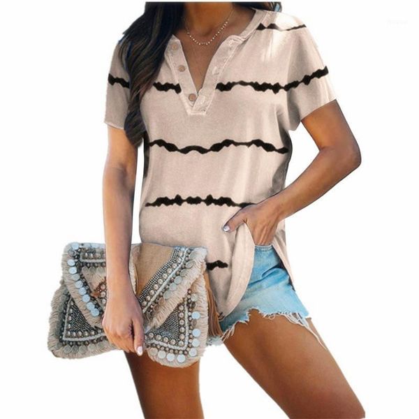 women's t-shirt clothing spring and summer fashion tie-dye printed striped loose short-sleeved plus size, White
women's t-shirt clothing spring and summer fashion tie-dye printed striped loose short-sleeved plus size, White