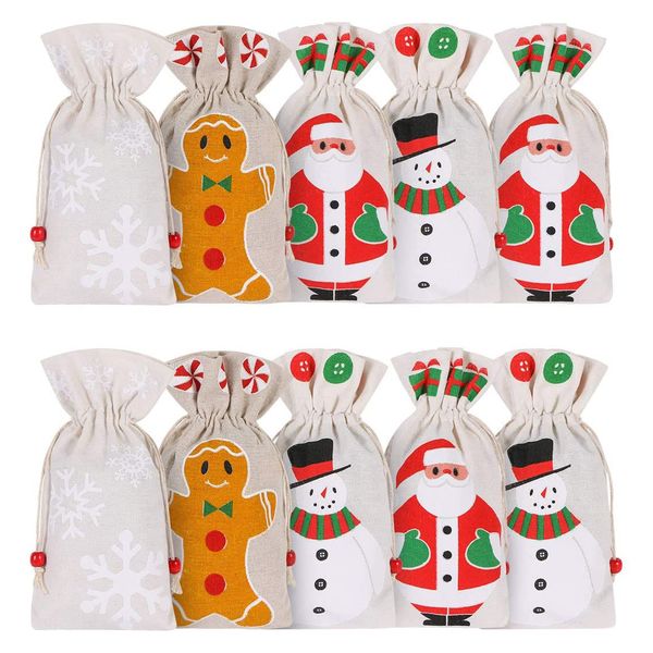 christmas drawstring gift bag - reusable santa claus snowman snowflake gingerbread man candy burlap bags
christmas drawstring gift bag - reusable santa claus snowman snowflake gingerbread man candy burlap bags