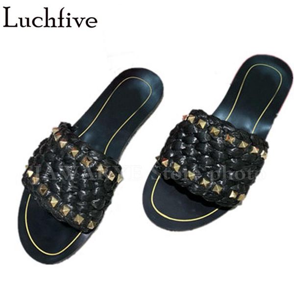 summer round open toe flat slippers muler woman black pink cane grass weave rivet sandals brand beach shoes ladies
summer round open toe flat slippers muler woman black pink cane grass weave rivet sandals brand beach shoes ladies