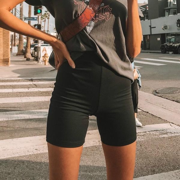 women's shorts ladies solid black simple style elastic high waist sports fitness dance slimming short pants women casual, White;black
women's shorts ladies solid black simple style elastic high waist sports fitness dance slimming short pants women casual, White;black