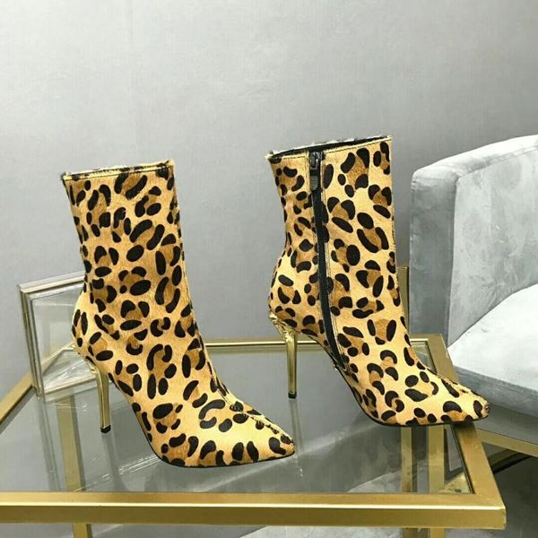 luxury brand designer leopard boots women real leather short boots thin heel stiletto shoes runway booties, Black
luxury brand designer leopard boots women real leather short boots thin heel stiletto shoes runway booties, Black