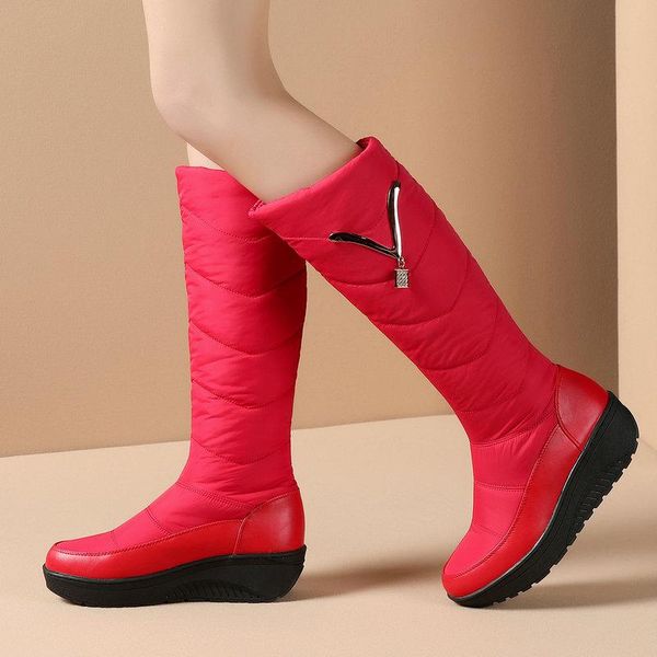 boots black red blue down fabric women knee high warm winter snow fashion slip on platform shoes comfort flat with
boots black red blue down fabric women knee high warm winter snow fashion slip on platform shoes comfort flat with