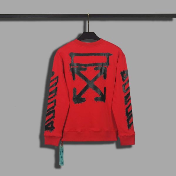 off style white graffiti splash arrstyle men's and women's round neck sweater, Black 
off style white graffiti splash arrstyle men's and women's round neck sweater, Black