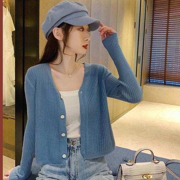 women's knits & tees easygarment 2021 spring coat crop sweater jacket short korean style trendy thin small cardigan, White
women's knits & tees easygarment 2021 spring coat crop sweater jacket short korean style trendy thin small cardigan, White