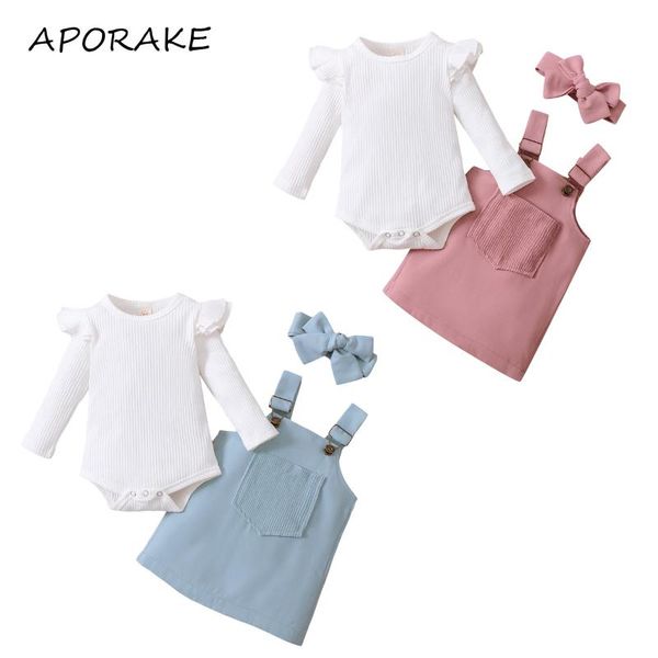 clothing sets 2021 0-18m summer infant girl set cute solid color long sleeve romper+button overalls a-line dress with pocket 3pcs, White
clothing sets 2021 0-18m summer infant girl set cute solid color long sleeve romper+button overalls a-line dress with pocket 3pcs, White