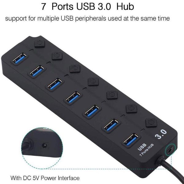 hubs computer 1 to 4/7 usb ports usb3.0 adapter splitter hub short circuit protection high data transmission speed
hubs computer 1 to 4/7 usb ports usb3.0 adapter splitter hub short circuit protection high data transmission speed