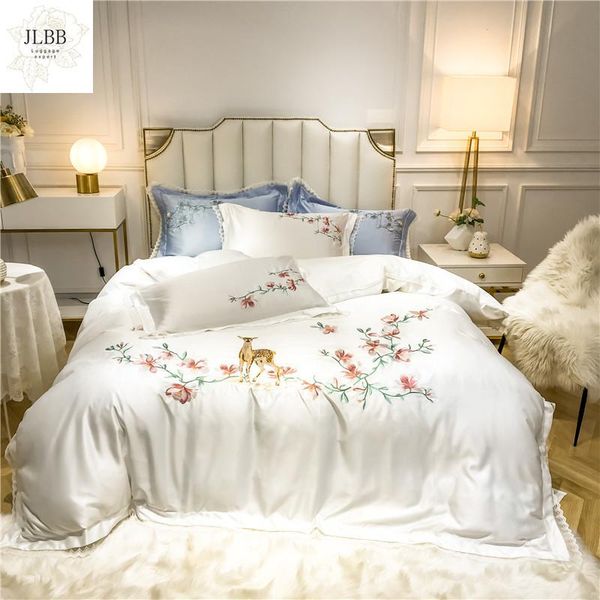 bedding sets luxury nordic style flowers sika deer embroidery washed silk cotton set lace duvet cover bed sheet/linen pillowcases
bedding sets luxury nordic style flowers sika deer embroidery washed silk cotton set lace duvet cover bed sheet/linen pillowcases