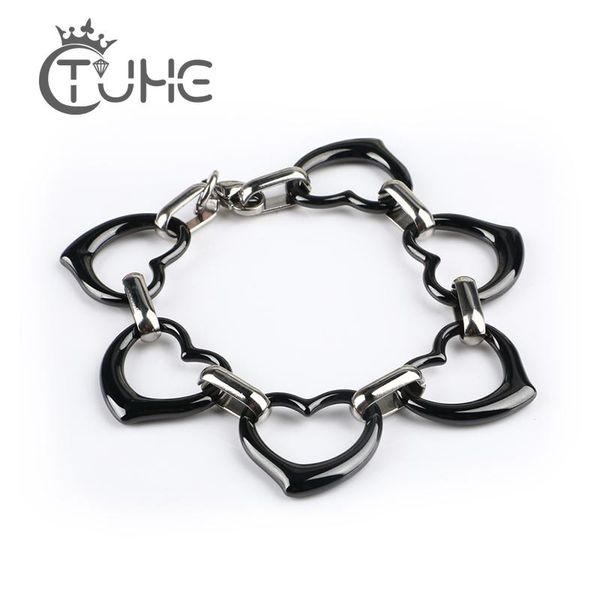 charm bracelets fashion oversize bracelet staainless steel heart ceramic shape bangle for women men wedding jewelry, Golden;silver
charm bracelets fashion oversize bracelet staainless steel heart ceramic shape bangle for women men wedding jewelry, Golden;silver