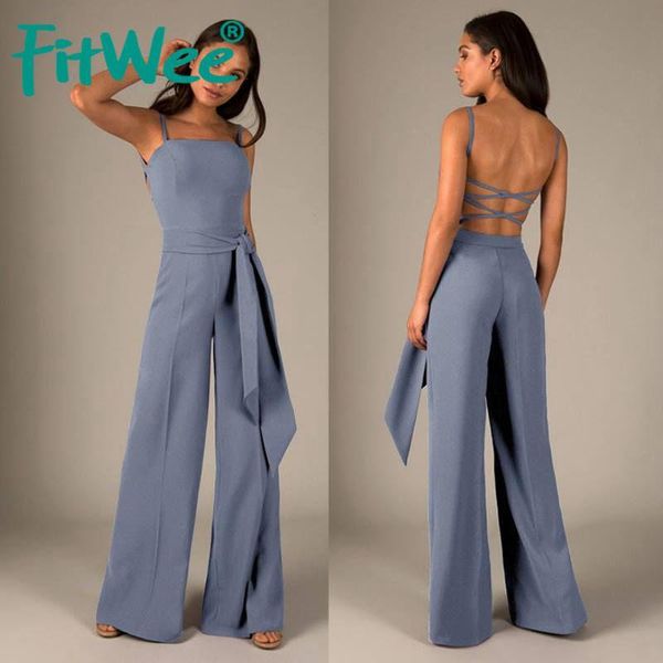 women's jumpsuits & rompers fitwee women with belt backless loose wide-legged trousers bodysuits club party ladies garment, Black;white
women's jumpsuits & rompers fitwee women with belt backless loose wide-legged trousers bodysuits club party ladies garment, Black;white