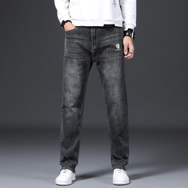 men's jeans autumn straight dark gray fashion smart casual embroidery decoration elastic baggy denim pants male brand, Blue
men's jeans autumn straight dark gray fashion smart casual embroidery decoration elastic baggy denim pants male brand, Blue