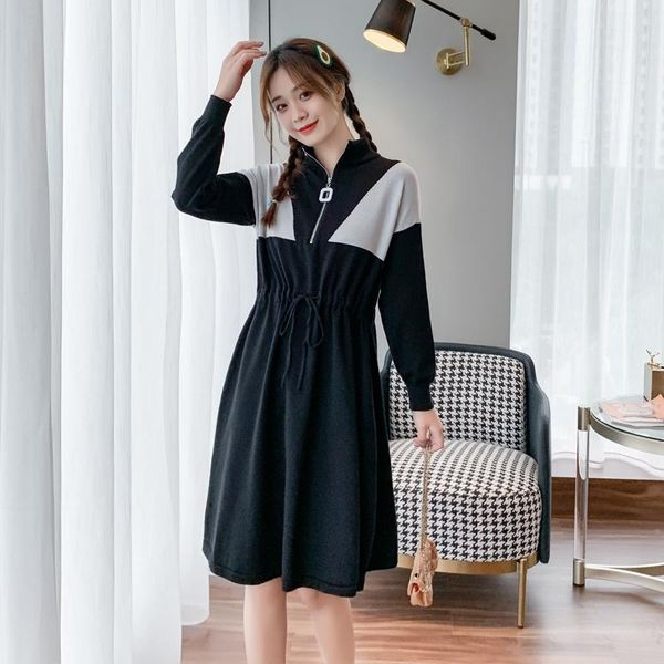 maternity dresses autumn pregnant women knitting dress block color patchwork turtleneck sweater drawstring waist pregnancy empire, White
maternity dresses autumn pregnant women knitting dress block color patchwork turtleneck sweater drawstring waist pregnancy empire, White