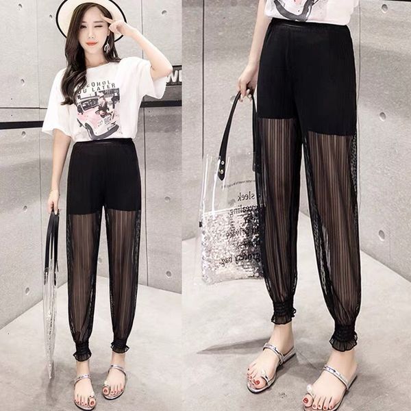 2021 casual summer transparent female black fashion striped chiffon lace harem beam korean pants fy87 nxed, Black;white
2021 casual summer transparent female black fashion striped chiffon lace harem beam korean pants fy87 nxed, Black;white