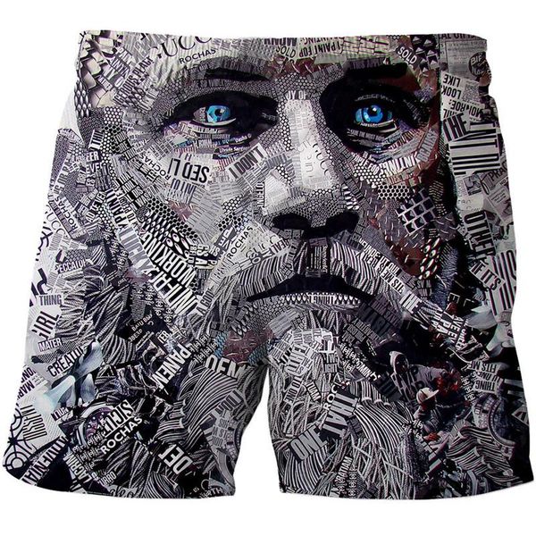 men's shorts summer beach pants fashion casual men's clothing 3d printing quick-drying portrait, White;black
men's shorts summer beach pants fashion casual men's clothing 3d printing quick-drying portrait, White;black