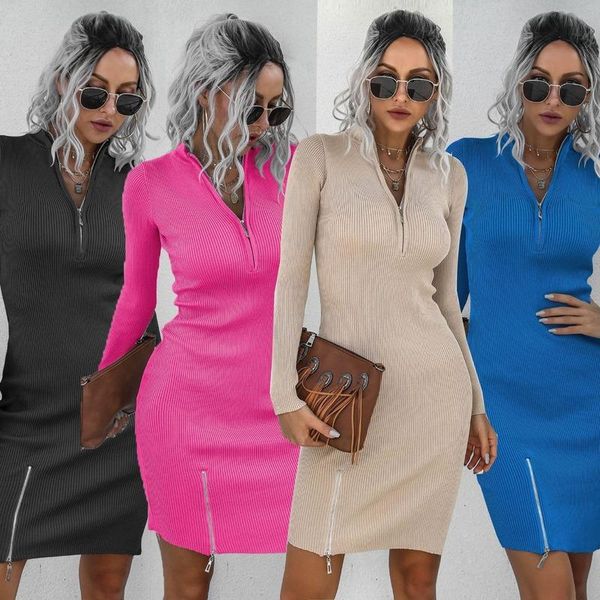 casual dresses elegant mini black dress for womens 2021 autumn and winter women's zipper mock neck knitted vestidos clothing women, Black;gray
casual dresses elegant mini black dress for womens 2021 autumn and winter women's zipper mock neck knitted vestidos clothing women, Black;gray