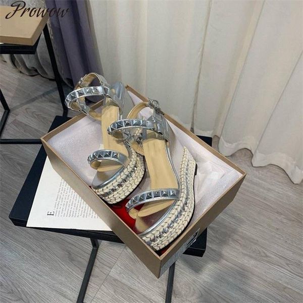 prowow woman sandals high heels luxury designer brand paltform ladies shoes genuine leather new zapatos de mujer, Black
prowow woman sandals high heels luxury designer brand paltform ladies shoes genuine leather new zapatos de mujer, Black