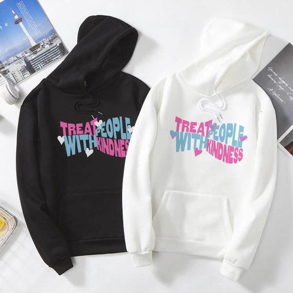 treat people with kindness fun pink hoodie sweatshirt vintage letter print harry styles hoodie streetwear harajuku women clothes, Black 
treat people with kindness fun pink hoodie sweatshirt vintage letter print harry styles hoodie streetwear harajuku women clothes, Black