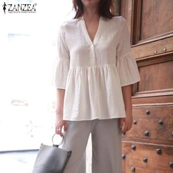 women's blouses & shirts women ruffle 2022 summer office lady pleated casual solid cotton floral sleeve tunic v-neck blusa oversi, White
women's blouses & shirts women ruffle 2022 summer office lady pleated casual solid cotton floral sleeve tunic v-neck blusa oversi, White