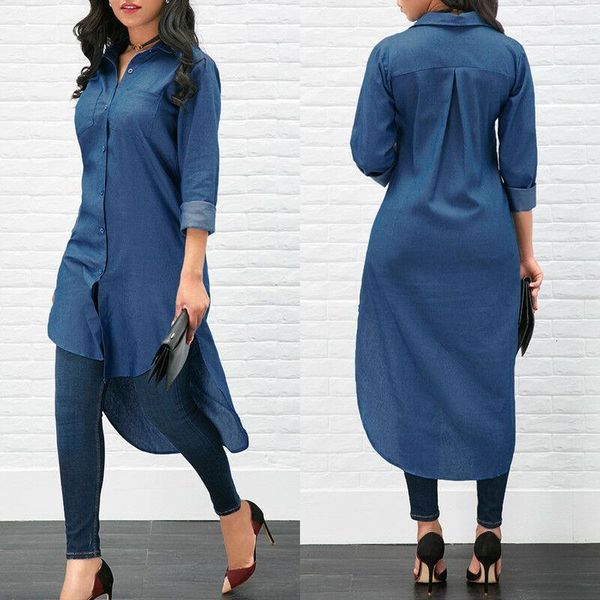 long fashion women denim tuxedo shirt dress long sleeve loose blouse lady fashion casual jean blouse summer denim shirt, White
long fashion women denim tuxedo shirt dress long sleeve loose blouse lady fashion casual jean blouse summer denim shirt, White