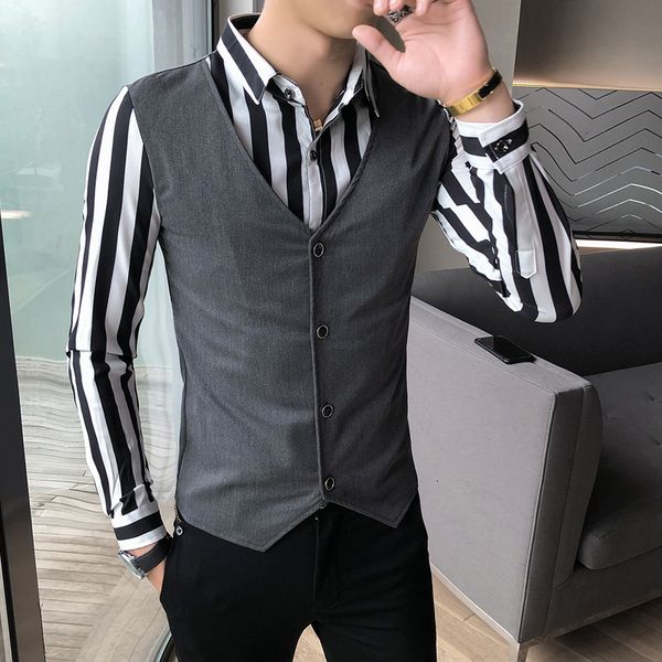 tamanho new mais 5xl-m night club fake-2pieces camisas para roupas masculinas design simples emendado fino ajuste manga longa blus ul0k, Black;brown
tamanho new mais 5xl-m night club fake-2pieces camisas para roupas masculinas design simples emendado fino ajuste manga longa blus ul0k, Black;brown