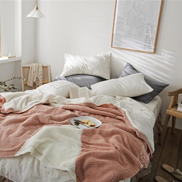 new product blanket knitted plus fleece double-sided color matching blanket warm sofa throw bed cover
new product blanket knitted plus fleece double-sided color matching blanket warm sofa throw bed cover