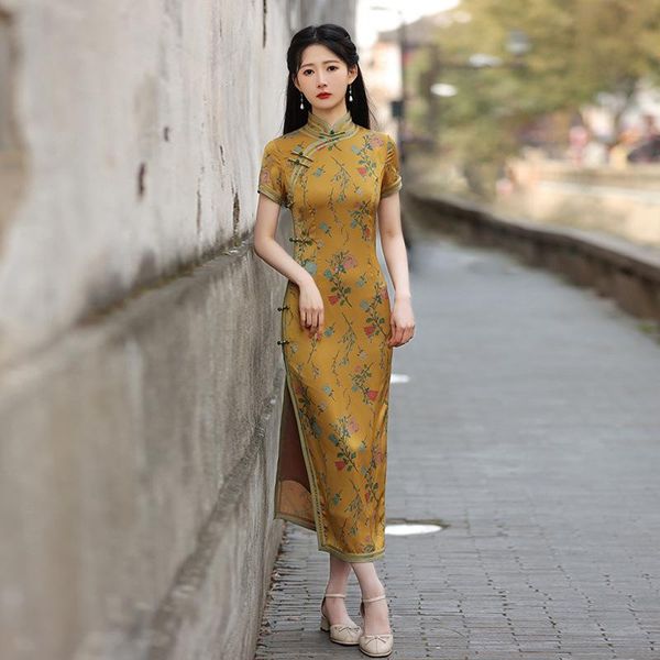 ethnic clothing lady satin print floral chinese dress slim vintage button cheongsams short sleeve mandarin collar qipao large size 3xl-4xl, Red
ethnic clothing lady satin print floral chinese dress slim vintage button cheongsams short sleeve mandarin collar qipao large size 3xl-4xl, Red
